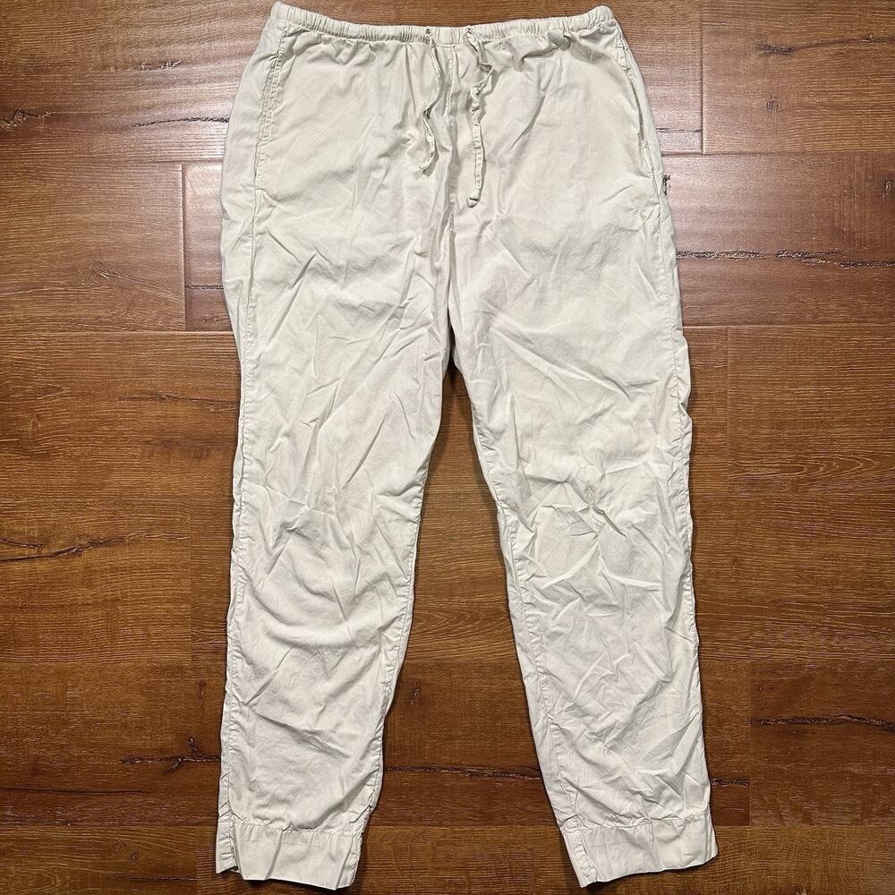 SKU Save Khaki United Pants Men L Beige Woven Cotton USA Made Lightweight Lounge